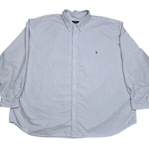 Polo Ralph Lauren Mens 4XB Striped Oxford Button Down Shirt Cotton